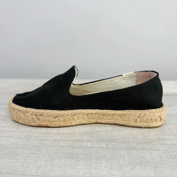 Like New! Soludos Platform Smoking Slippers Black canvas Espadrilles size 6.5 - Picture 7 of 14